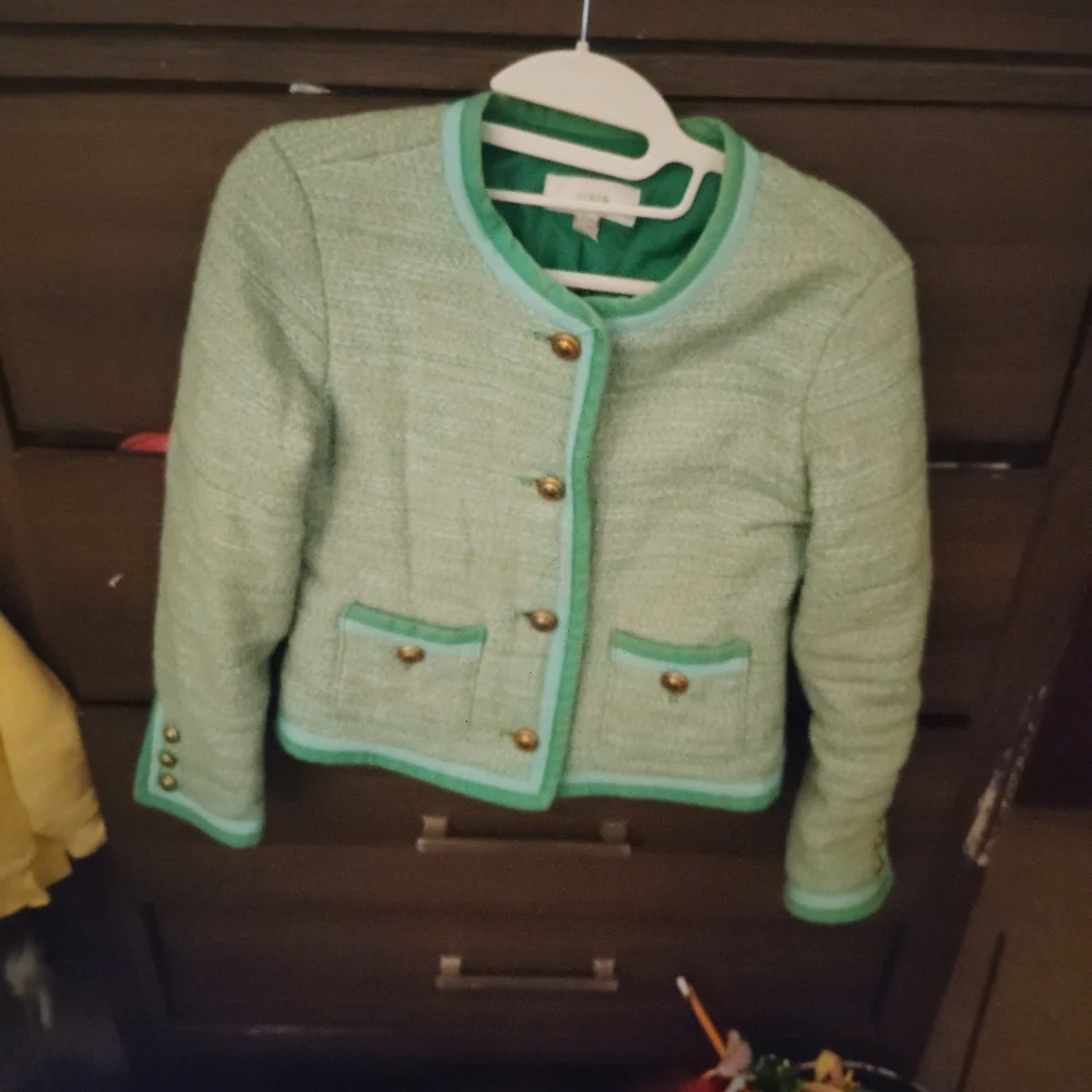 J.CREW Mint Green Tweed Blazer - Size 2